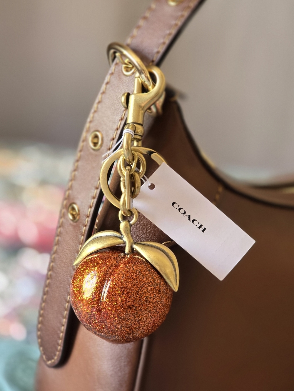 *NWT* COACH "The Summer I Turned Pretty" Peach Bag Charm - Picture 9 of 9
